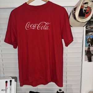 Vintage 80s-90s Coca Cola Classic Red Single Stitch T-shirt Sz M Embroidered